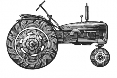 Tractor Woodcut