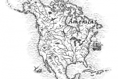 North Amercia Map art