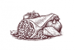 Burrito woodcut