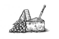 Cheeses Woodcut
