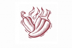 Hot Peppers Woodcut