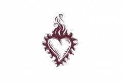 Milagros-Flaming_Heart-Woodcut