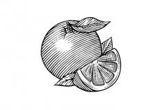 Orange woodcut -