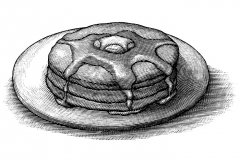 Pancakes Woodcut