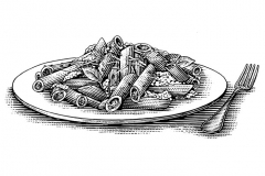 Penne Pasta plate art